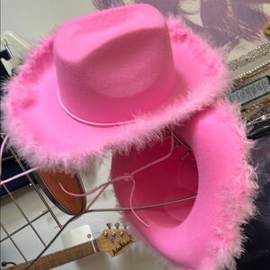 Pink Feathered Cowboy Hat